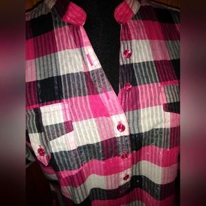 Hot Pink /Black Shimmer Top